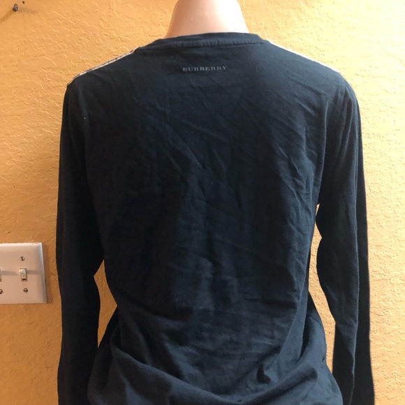 Burberry Long Sleeve Top with Plaid Accents - Picture 8 of 9